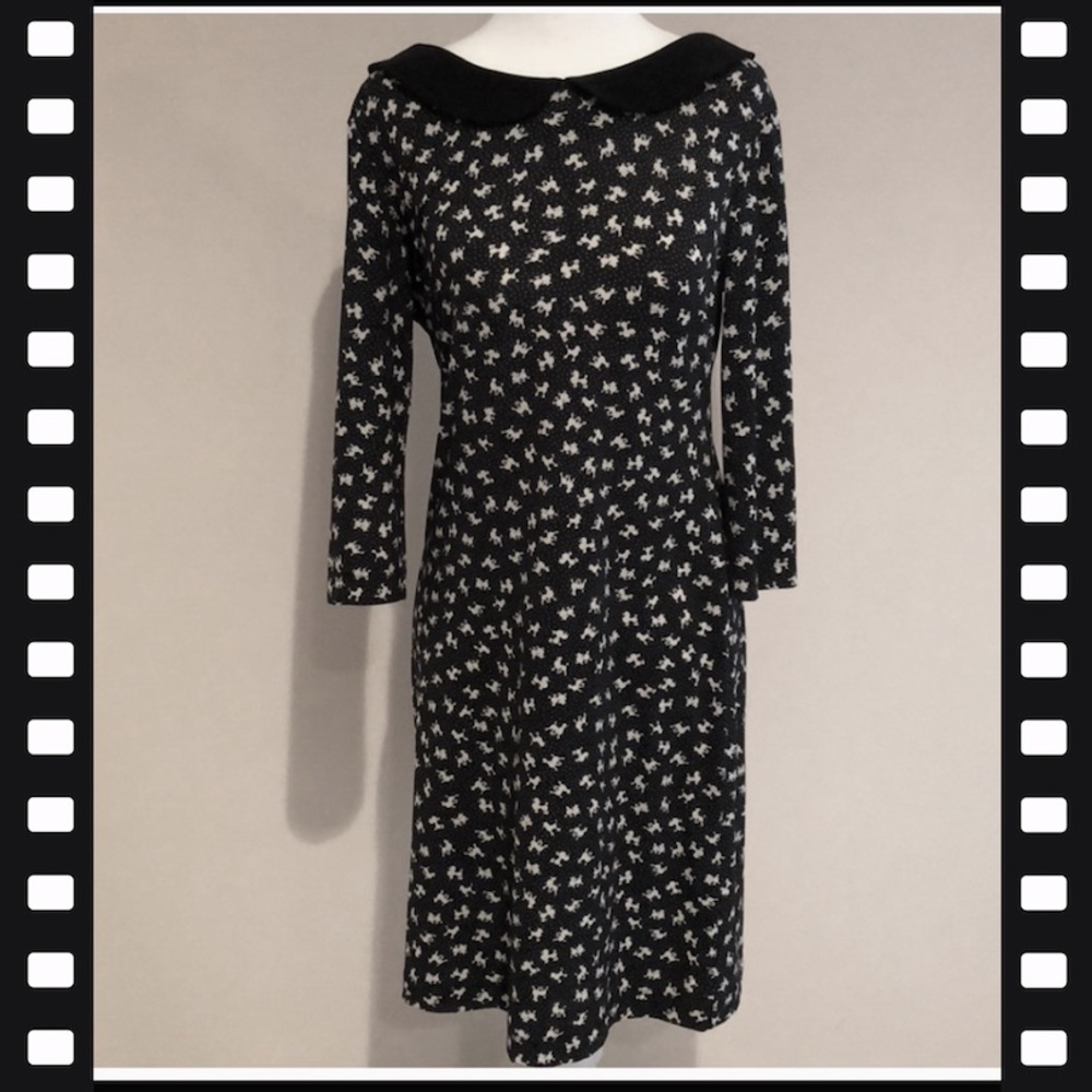 Retro Print Poodle Dress